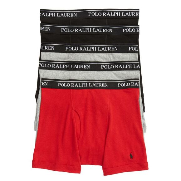 Polo Ralph Lauren Mens Cotton Wicking 5-Pack Boxer Brief Small Black Multi NWT - Picture 1 of 6